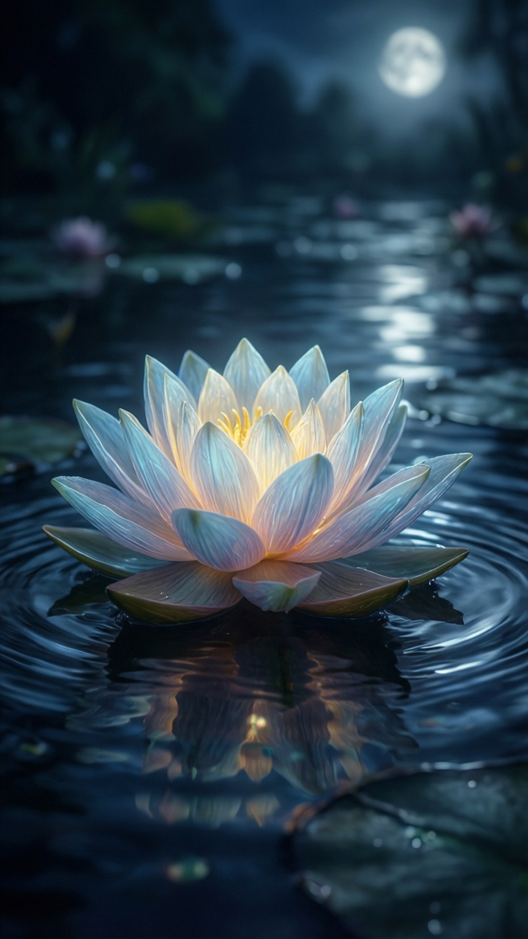 蓮花池塘 OLED 壁紙