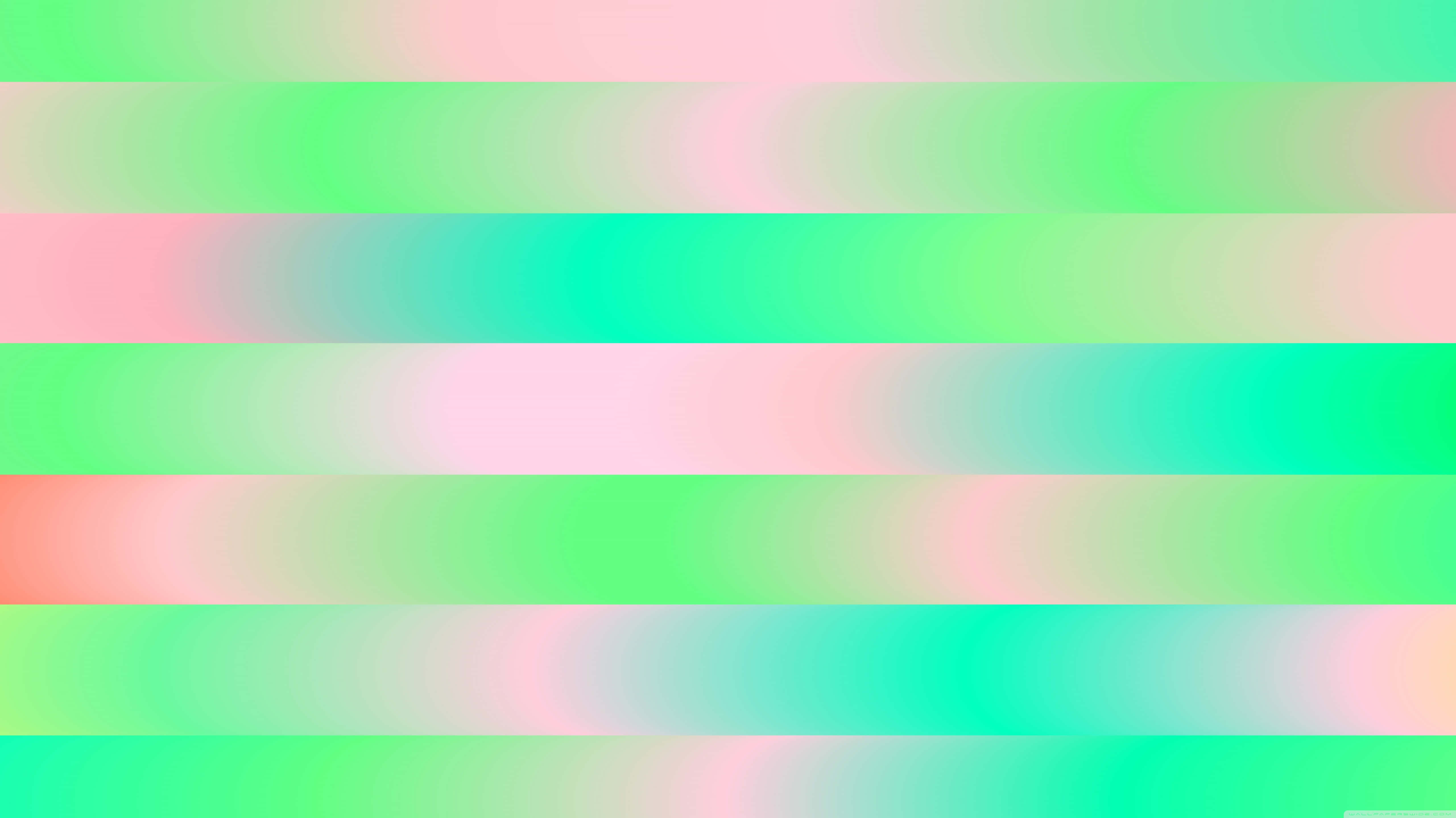 Pastel Striped 桌布 壁紙 — 薄荷綠、蜜桃色和粉紅色的柔和粉彩漸變條紋營造出夢幻般的抽象背景。