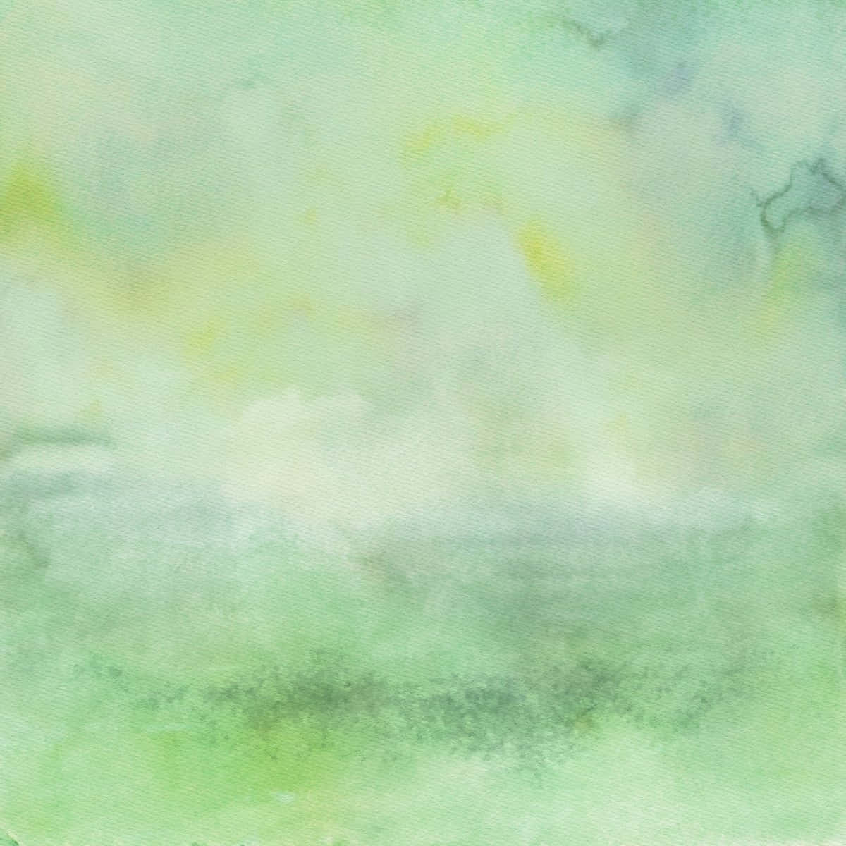 Watercolor Texture 桌布 壁紙 — 薄荷綠和淡黃色的柔和水彩洗滌，融合成夢幻般的抽象背景。