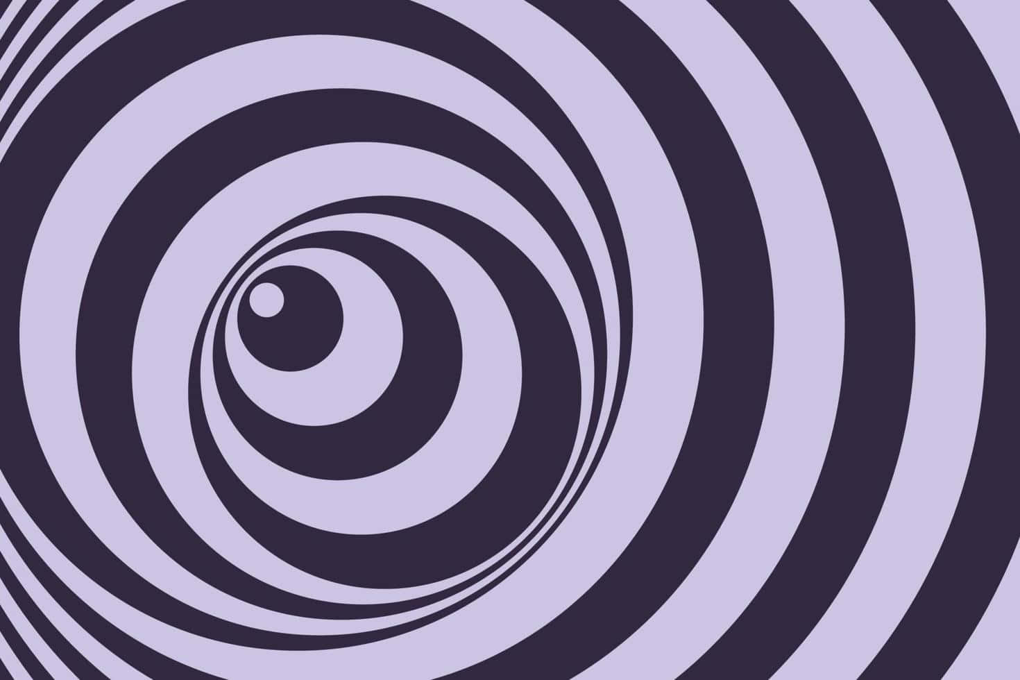 Spiral 桌布 壁紙 — 薰衣草色和深紫色交替的同心圓構成催眠螺旋圖案，營造出迷人的視錯覺。
