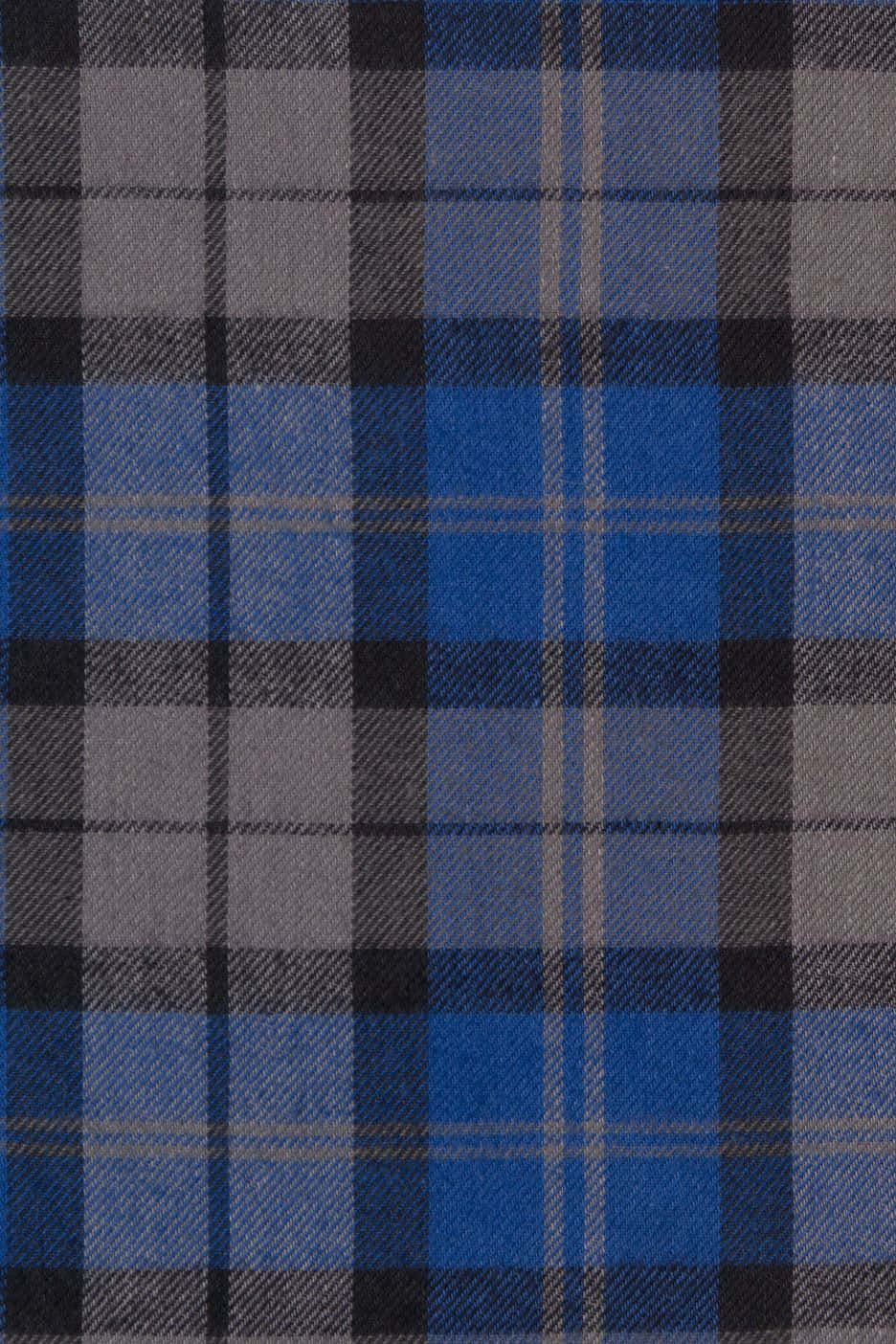 Fabric 桌布 壁紙 — 藍灰色和黑色格子布料的特寫，具有清晰的編織紋理和交叉條紋。
