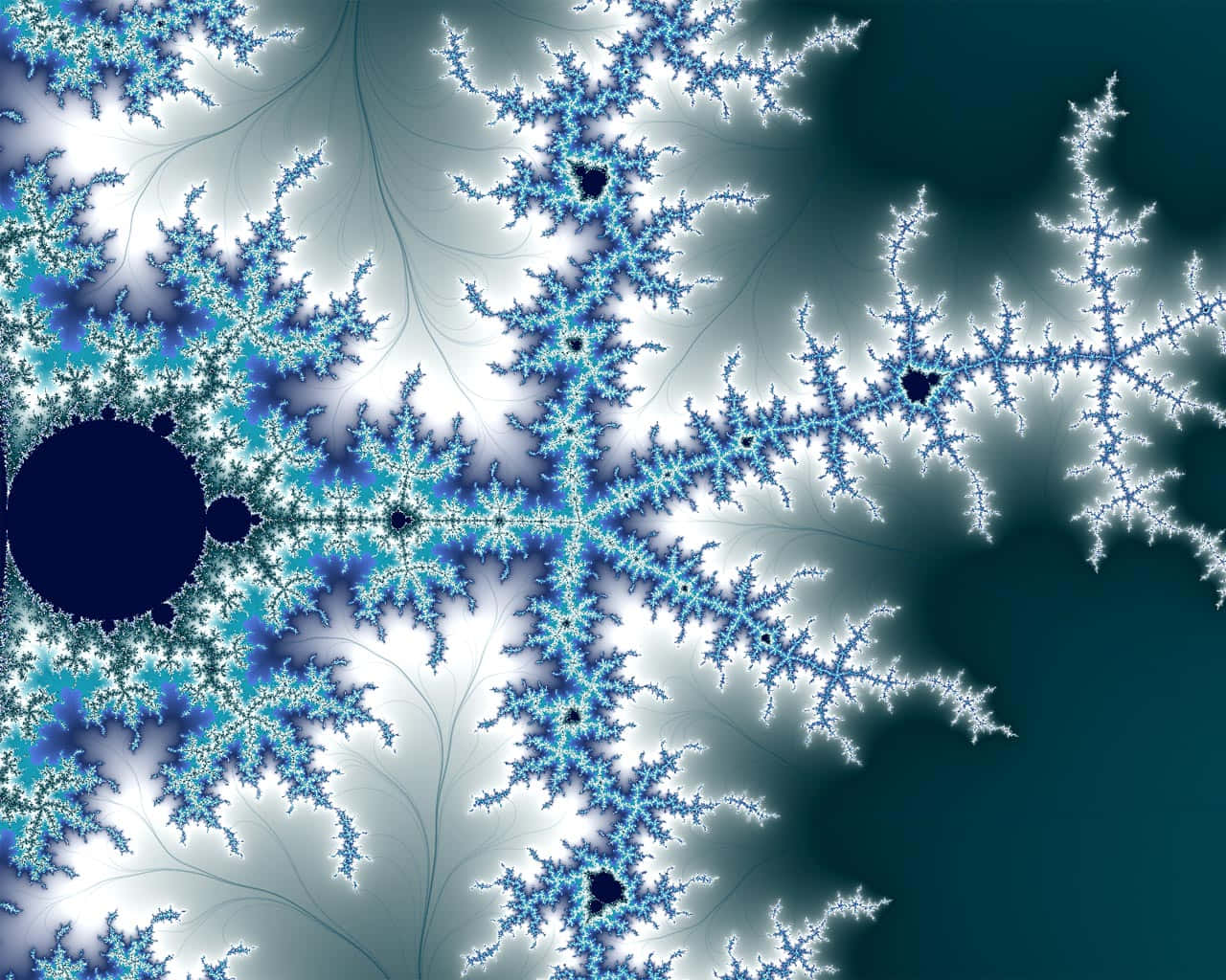 藍白雪花在藍色背景上 壁紙