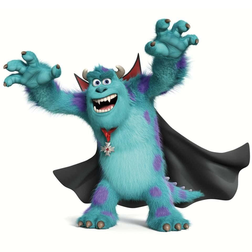 藍紫色帶翅膀披風的怪物 壁紙