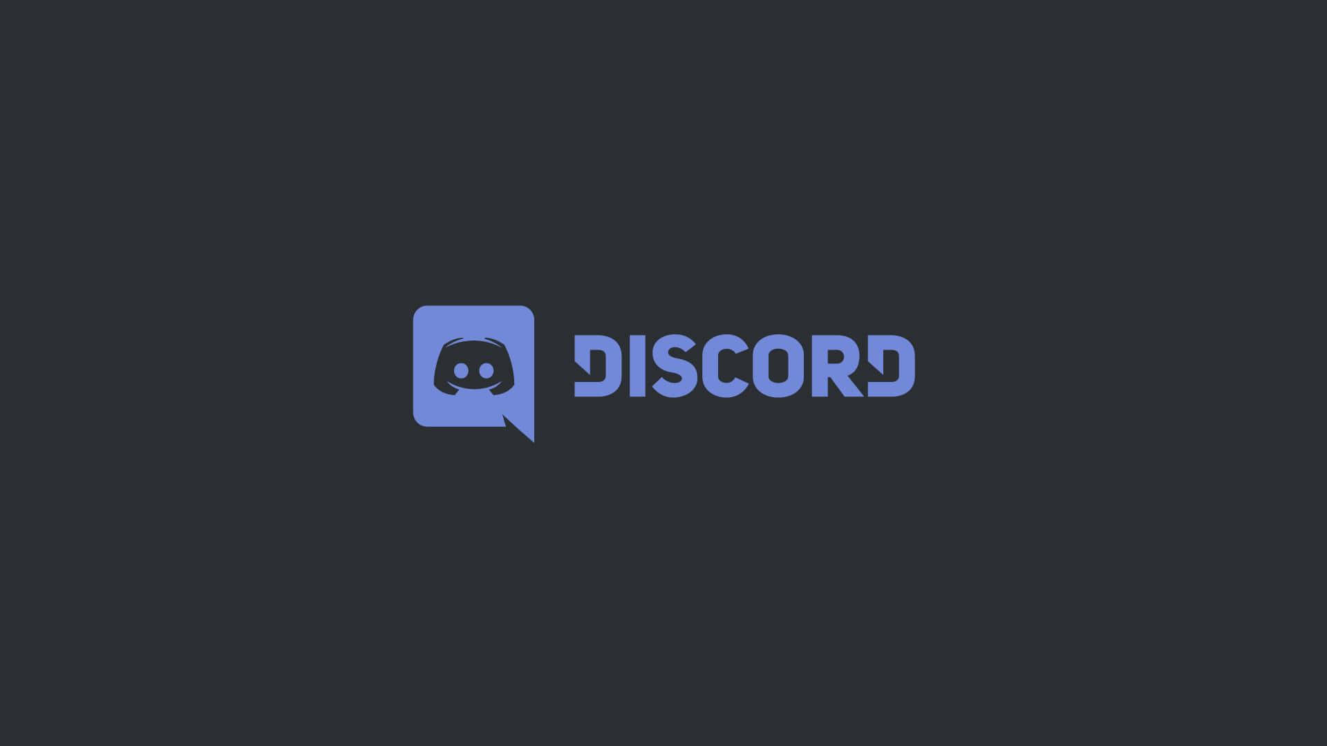 Discord 桌布 壁紙 — 藍色 Discord 標誌居中放置於深灰色背景上，設計簡潔極簡。