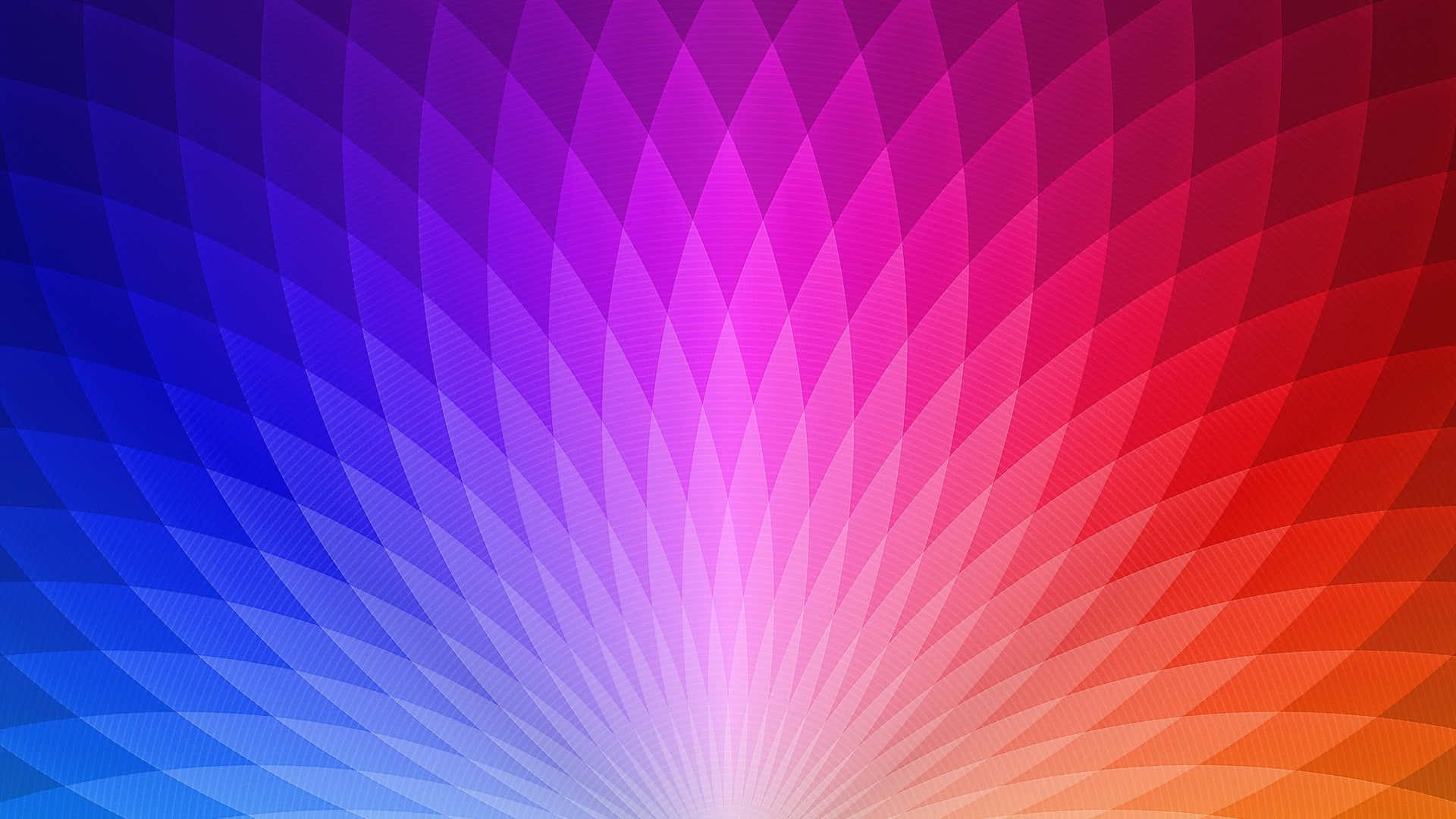 triangles 桌布 壁紙 — 藍色、紫色、粉紅色和紅色的鮮豔徑向漸變，呈現幾何鑽石圖案。