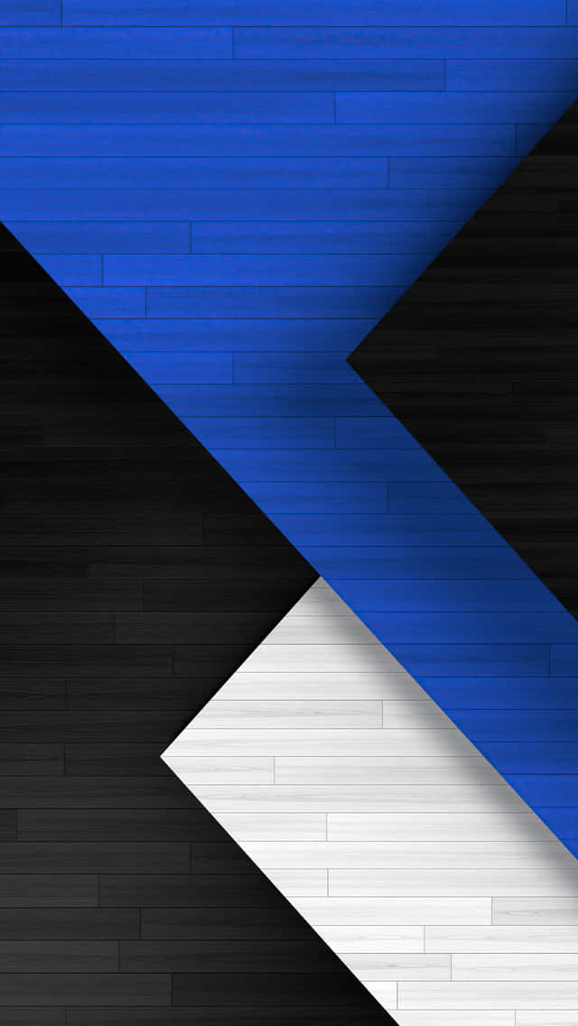 640x1136 桌布 壁紙 — 藍色、黑色和白色木板排列成銳利對角線部分的醒目幾何圖案。