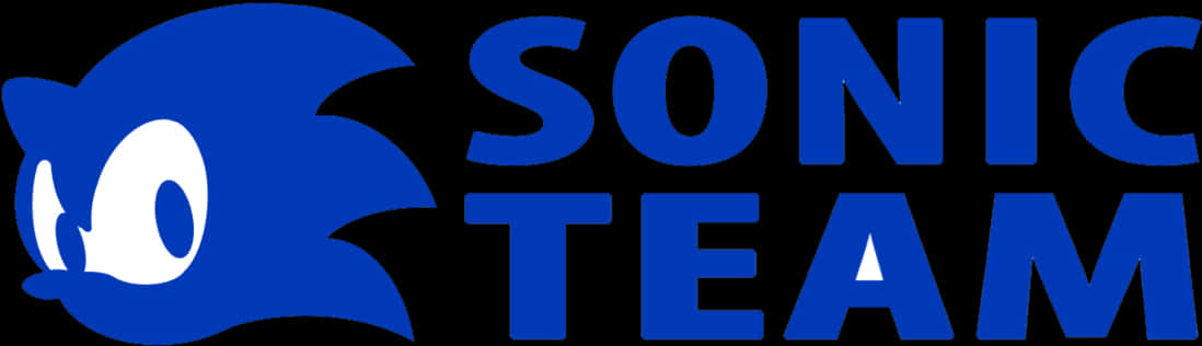 Sonic Logo 桌布 壁紙 — 藍色Sonic標誌，黑色背景上有粗體文字。