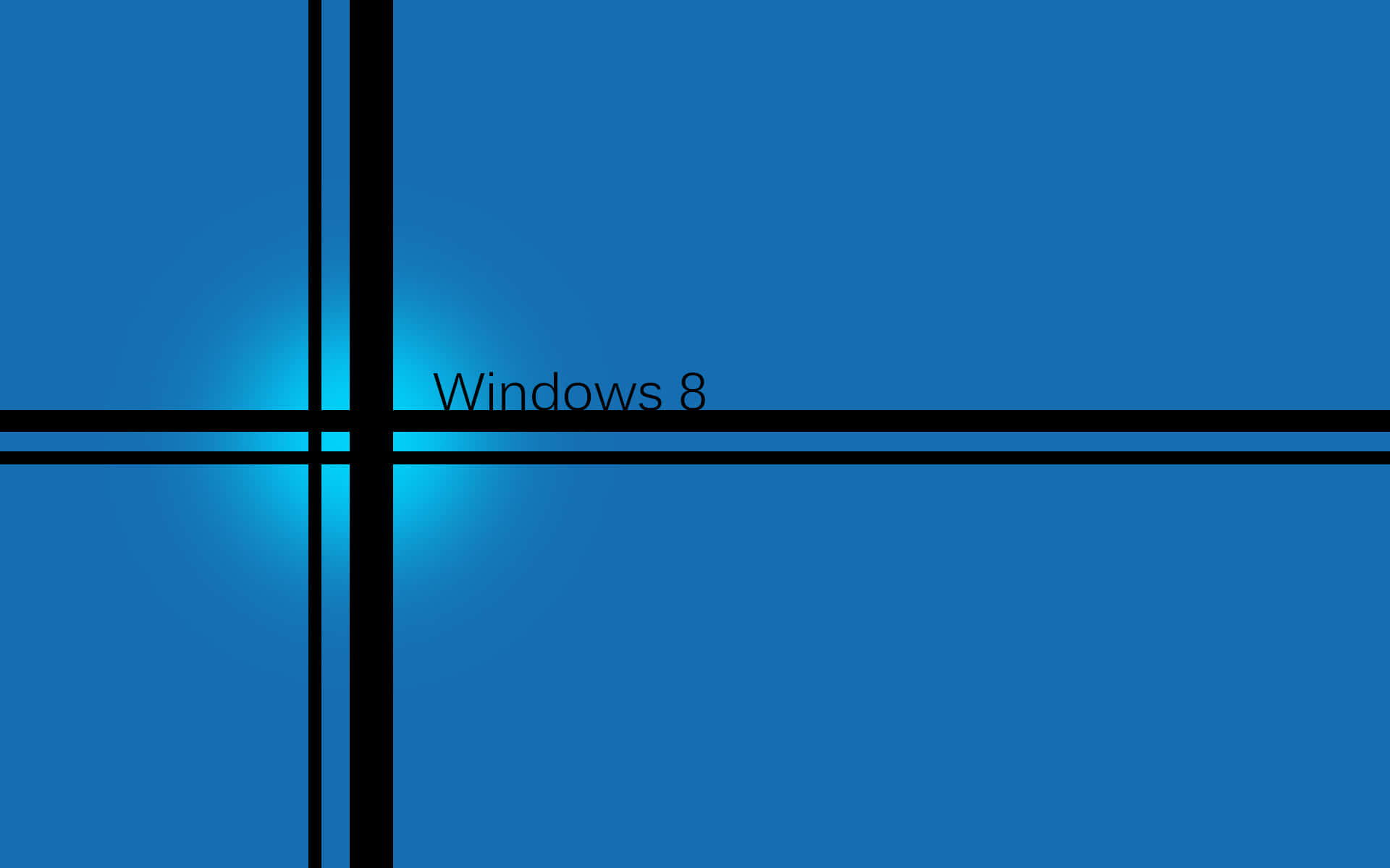 Windows 8 桌布 壁紙 — 藍色Windows 8桌布，帶有黑色交叉線和發光效果。