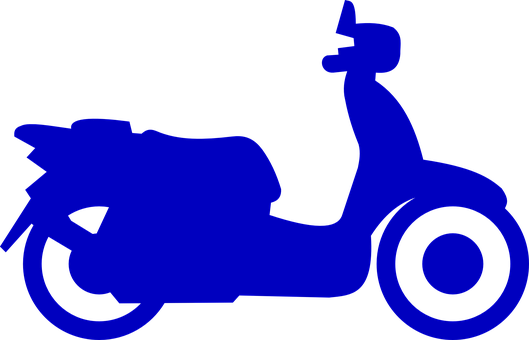 藍色剪影機車圖形 壁紙