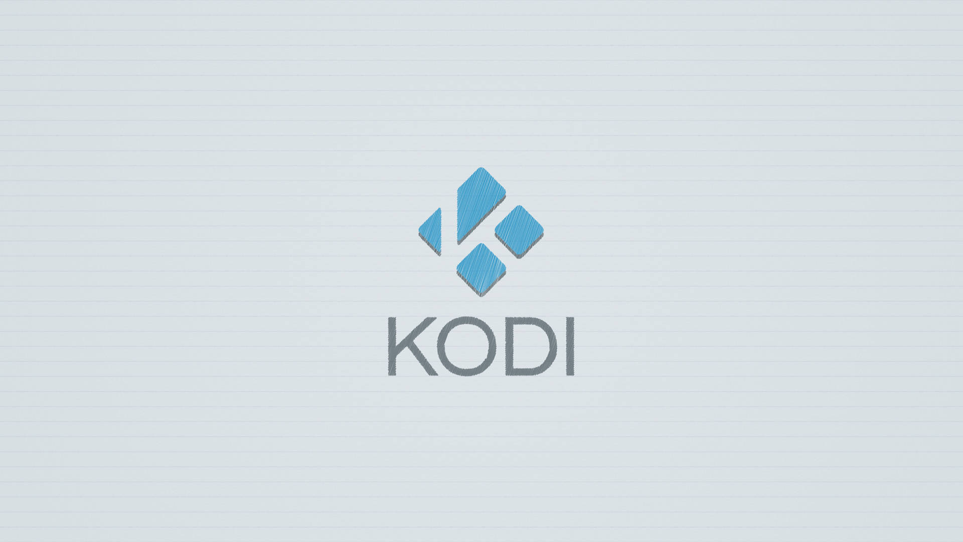 Kodi 桌布 壁紙 — 藍色和灰色的Kodi標誌居中放置在淺灰色紋理背景上。
