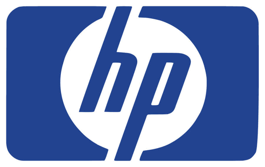 HP 桌布 壁紙 — 藍色和白色的HP標誌，圓圈內有風格化的字母，位於矩形背景上。