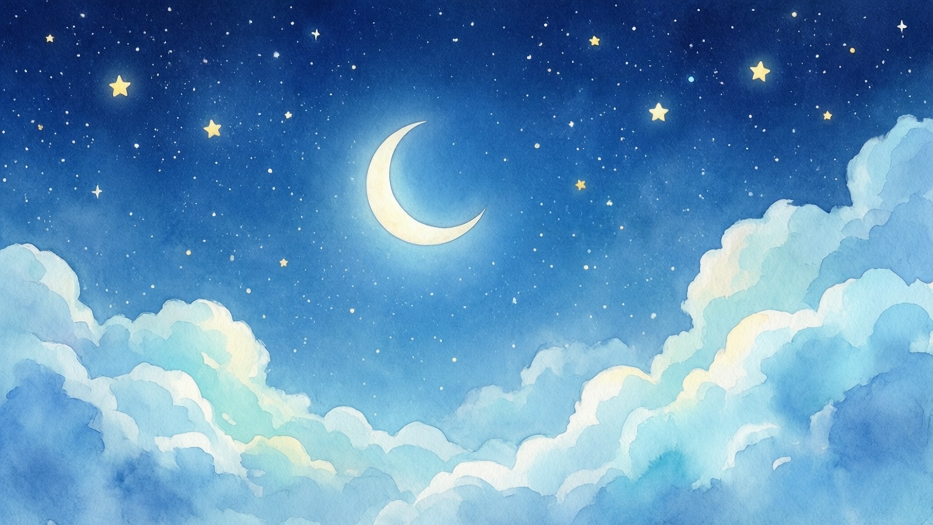 藍色夜空月亮 壁紙