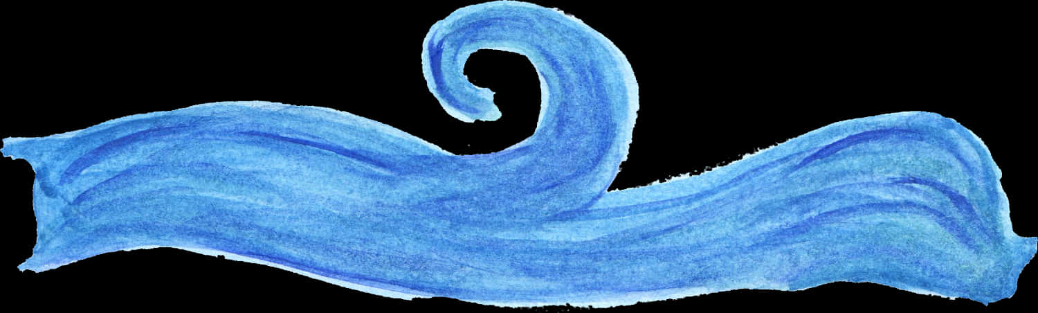 藍色水彩波浪圖形 壁紙
