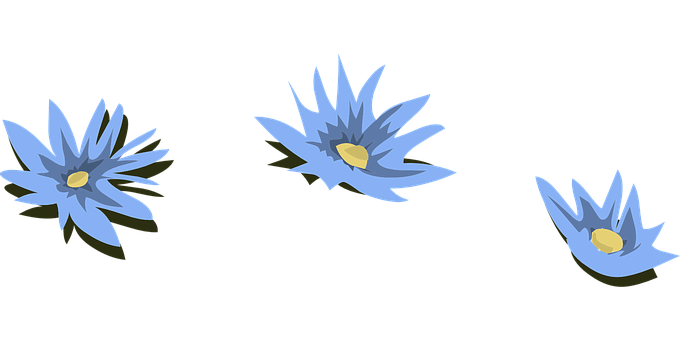 藍色睡蓮插圖 壁紙