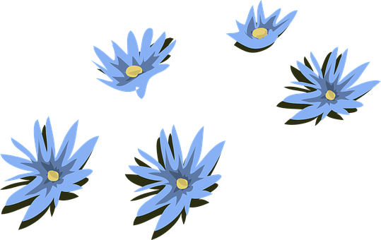 藍色睡蓮插圖 壁紙