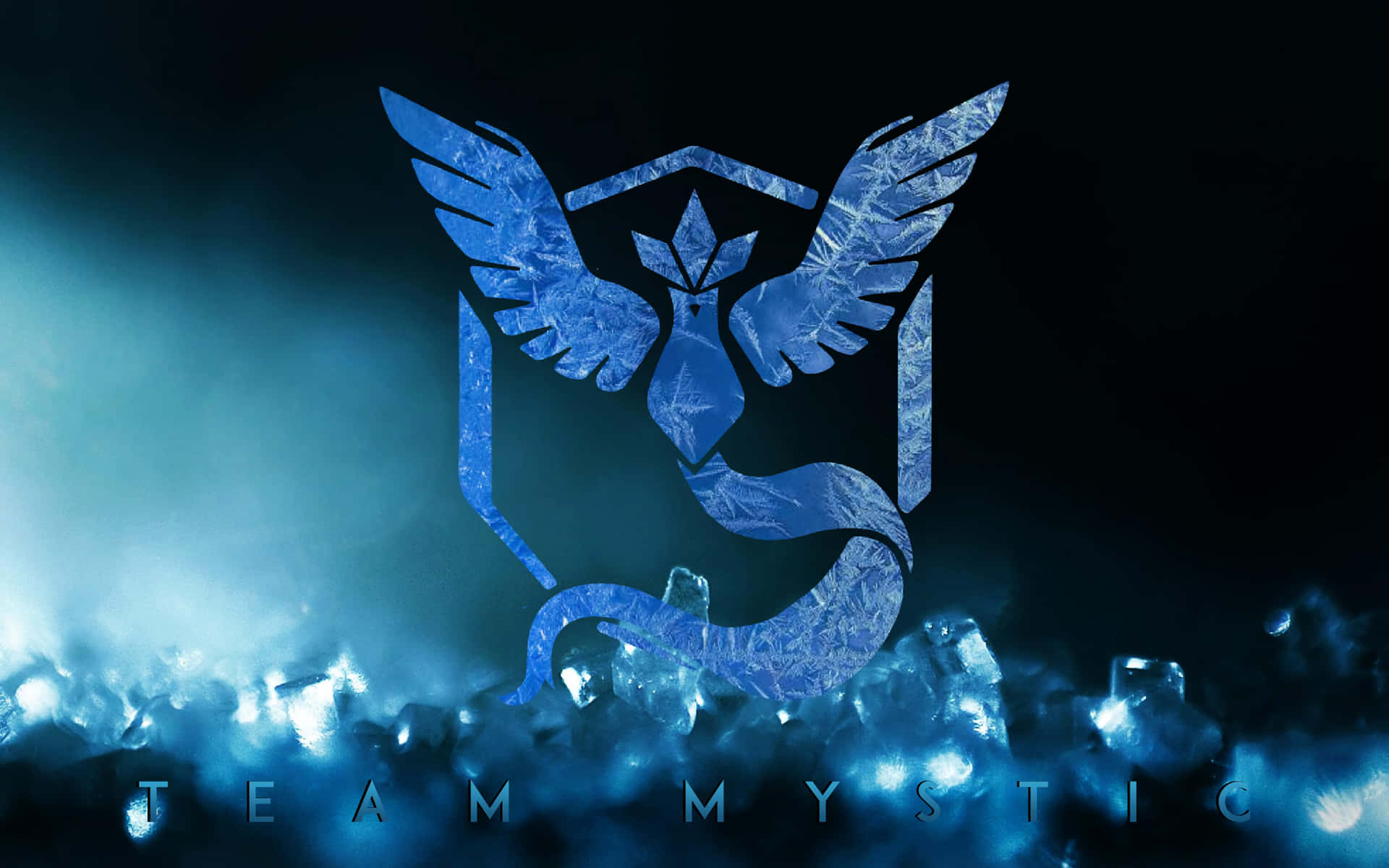 藍色羽翼的 Team Mystic 標誌 壁紙