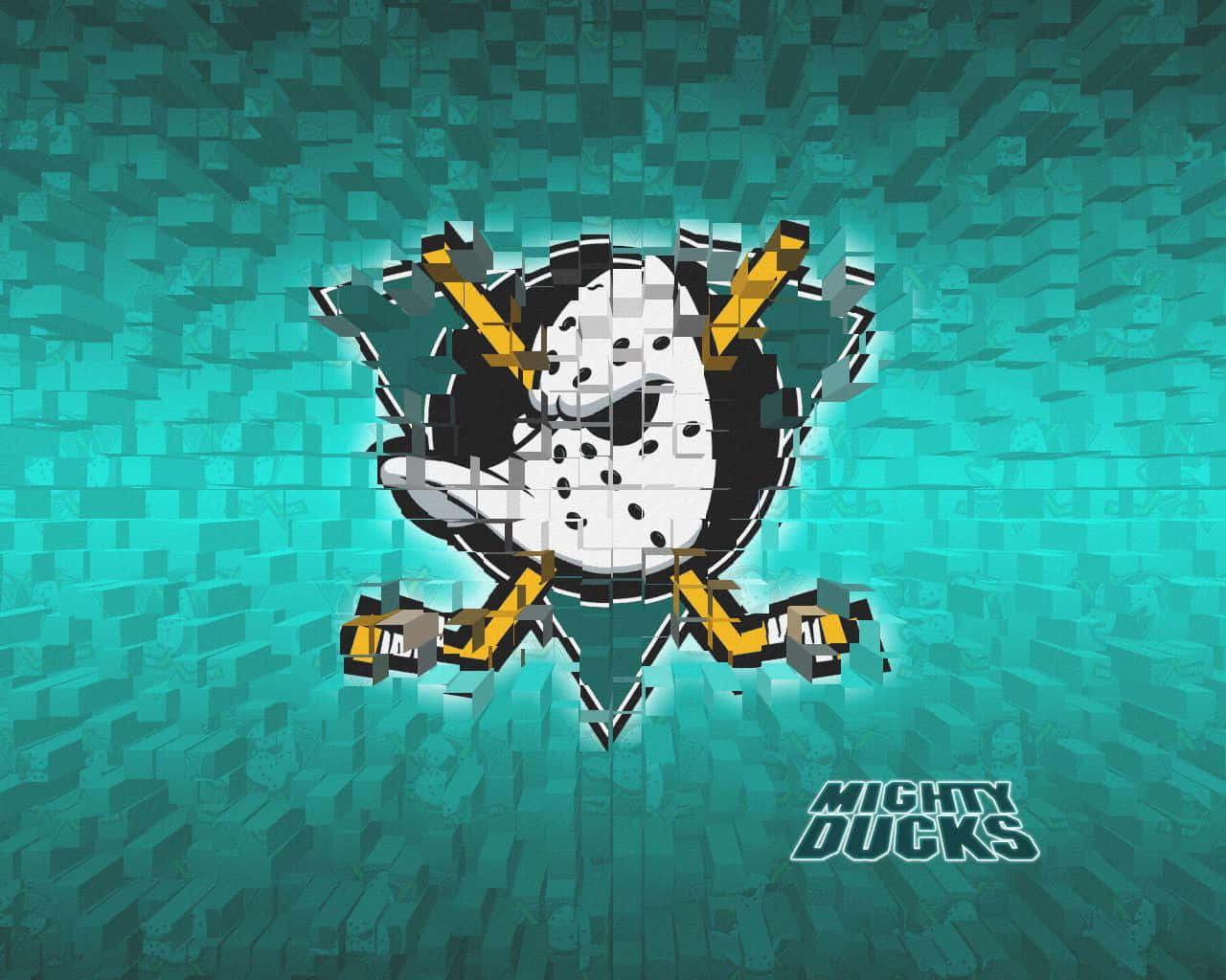 藍色背景上的安納海姆鴨隊標誌 壁紙