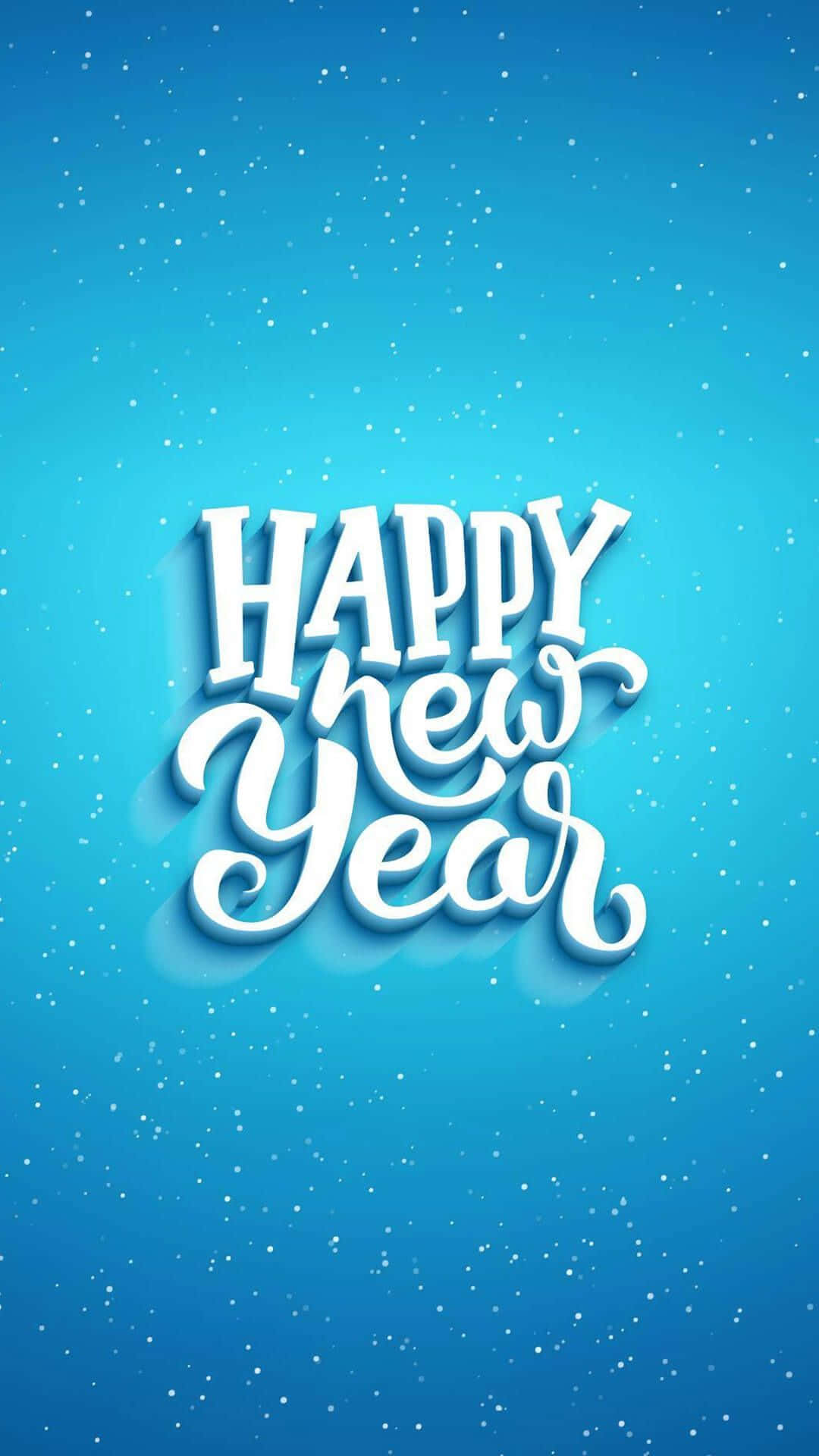 藍色背景上的新年快樂祝福 壁紙