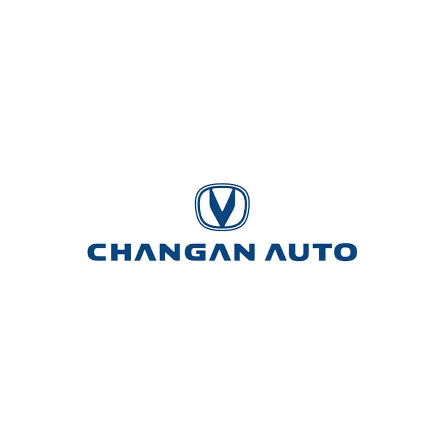 Changan 桌布 壁紙 — 藍色長安汽車標誌，中央有風格化V形徽章，置於純白背景上。