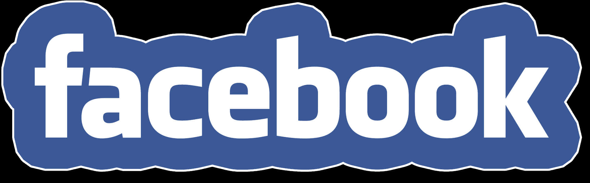 Facebook 桌布 壁紙 — 藍色雲形背景上以粗體白色字母顯示的Facebook標誌。