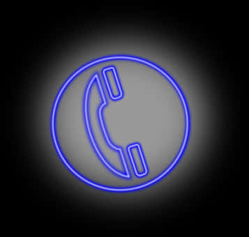藍色霓虹電話圖標 壁紙