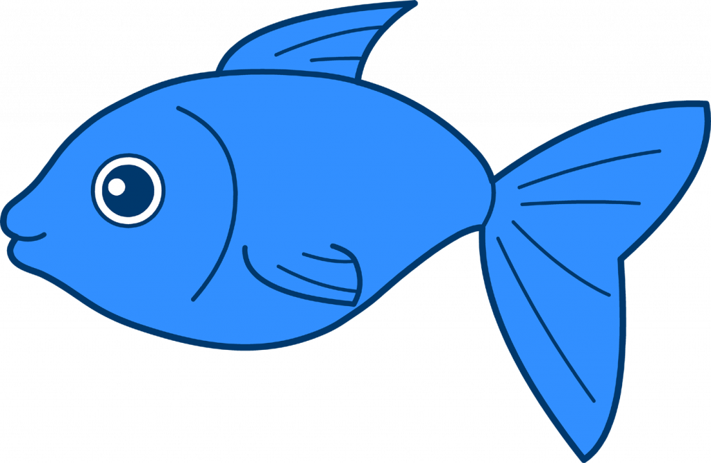 藍色魚卡通插畫 壁紙