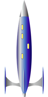 藍銀火箭插畫 壁紙