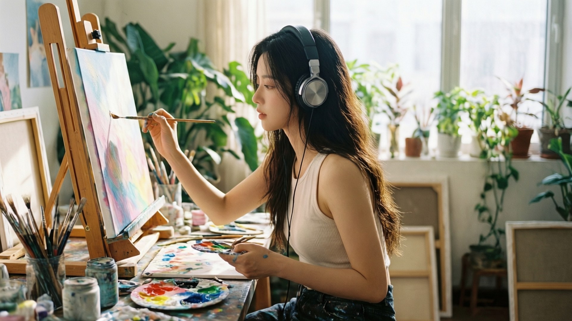 藝術家工作室 Lofi 壁紙