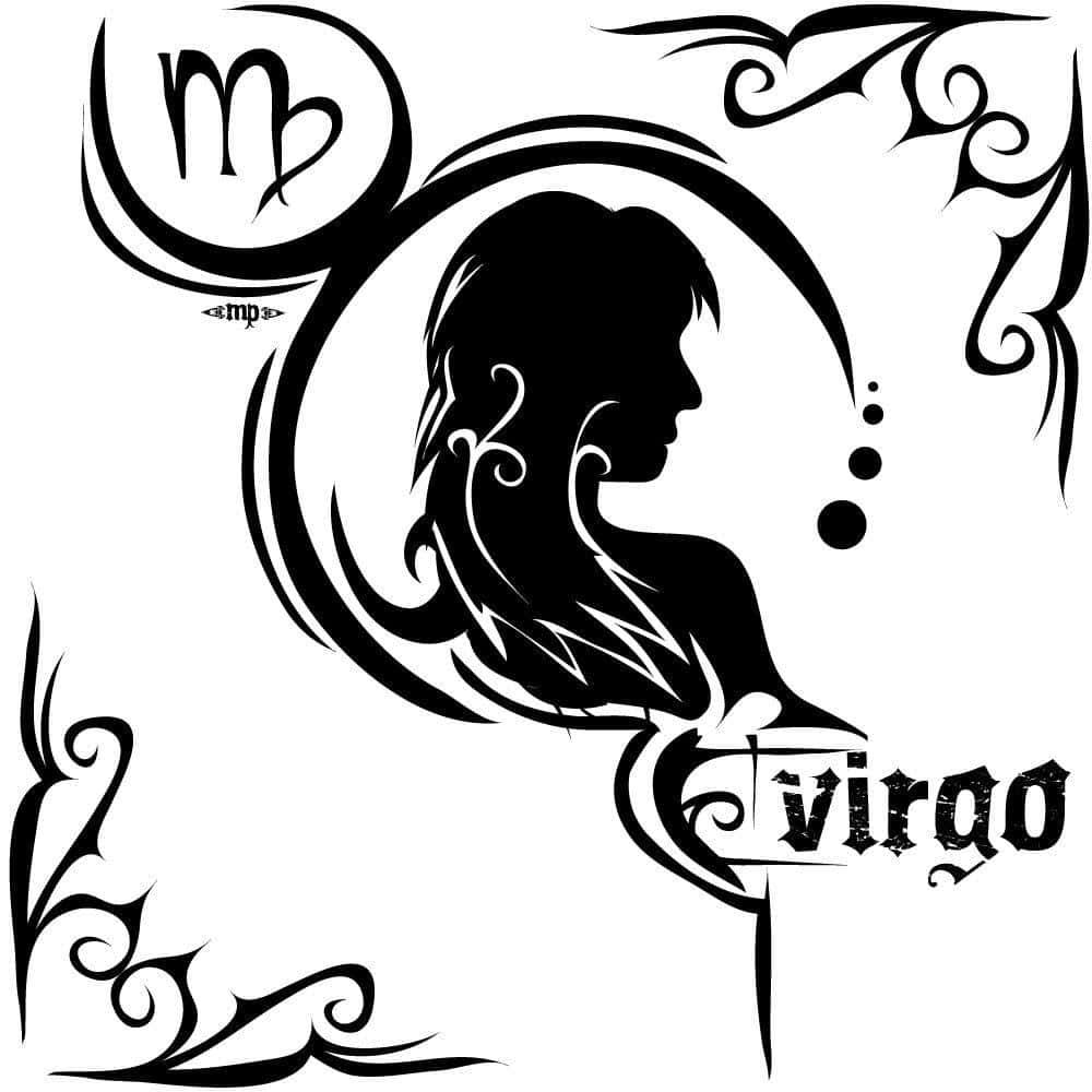 處女座星座的女性剪影 壁紙