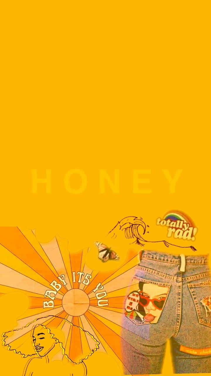 蜂蜜 - 一張穿著牛仔褲的女性海報 壁紙