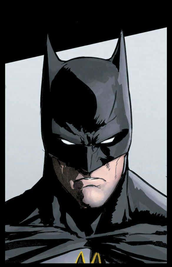 Batman Reborn 桌布 壁紙 — 蝙蝠俠以發光的白色眼睛，在鮮明的黑白背景前凝視。