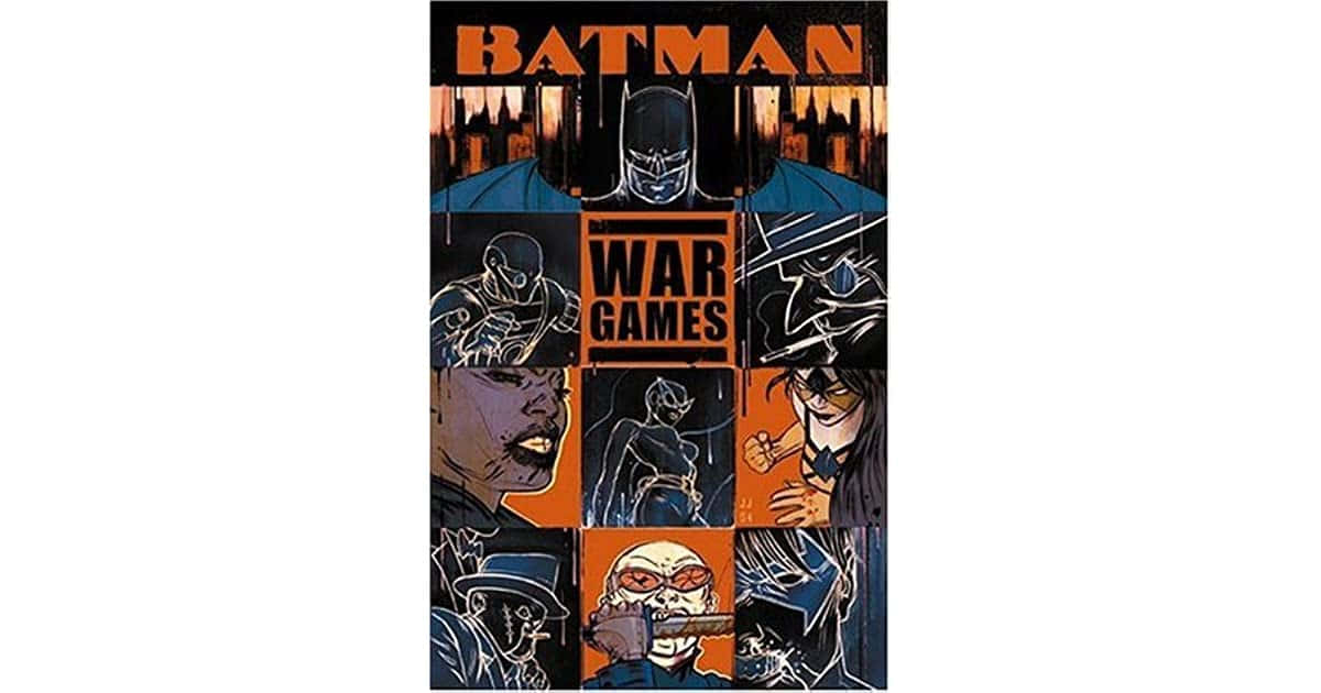 Batman War Games 桌布 壁紙 — 蝙蝠俠戰爭遊戲漫畫書封面，深色面板展示強烈的角色表情和動作場景。
