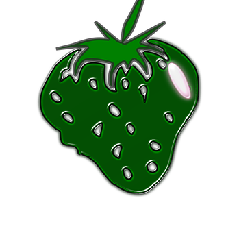螢光綠草莓插畫 壁紙