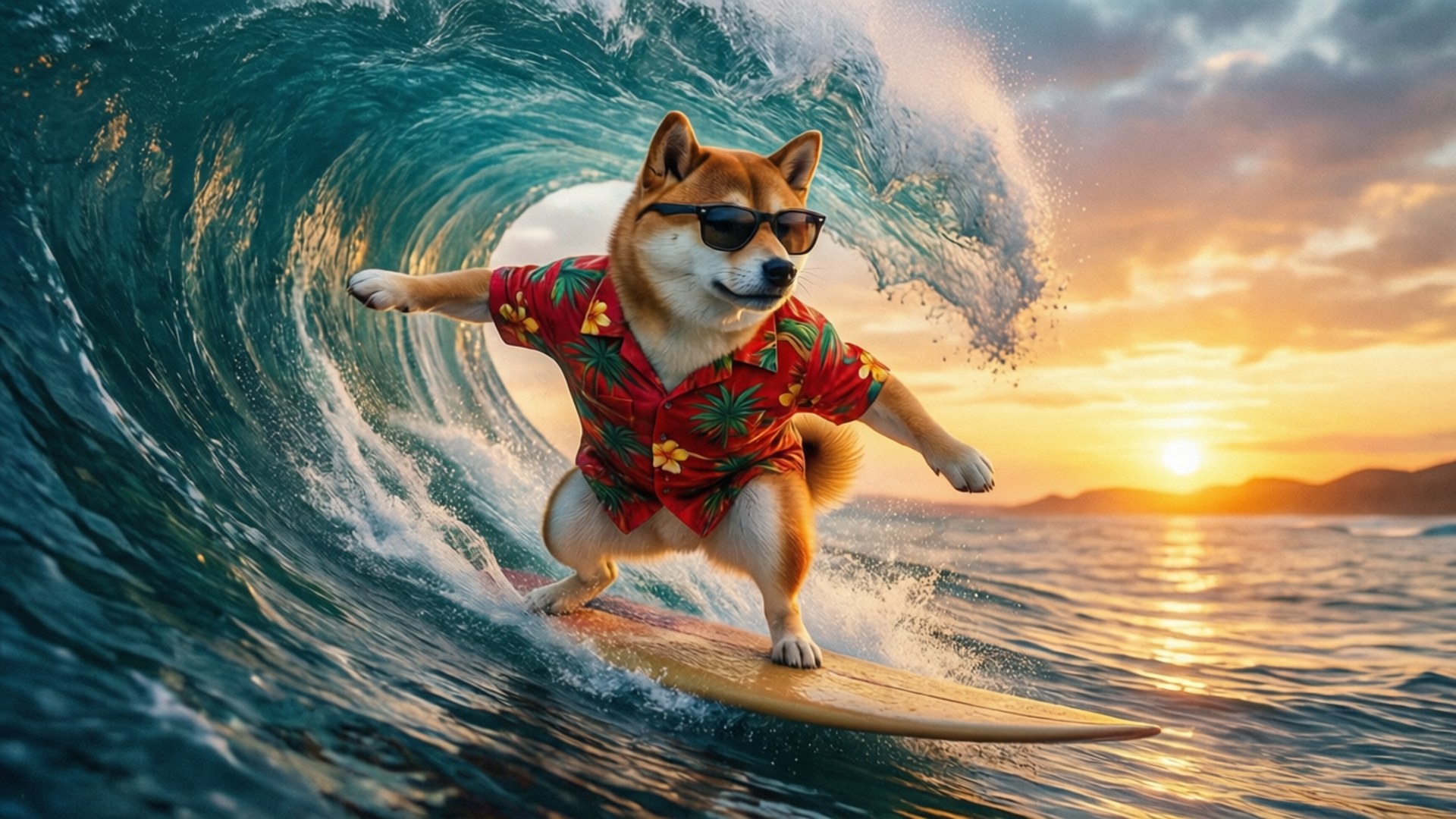 衝浪狗 Doge 壁紙