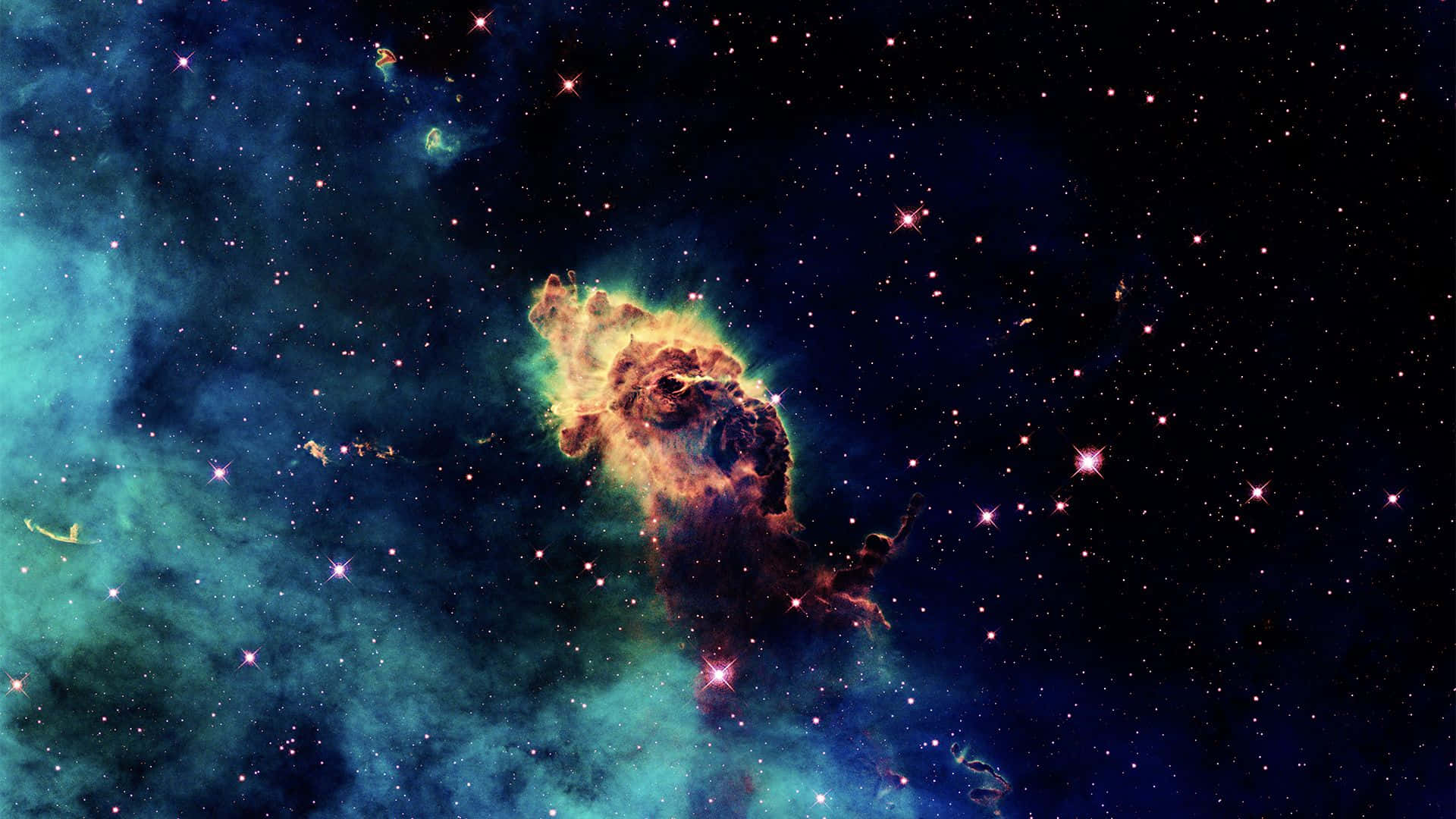 被璀璨星光點亮的迷幻星雲 壁紙
