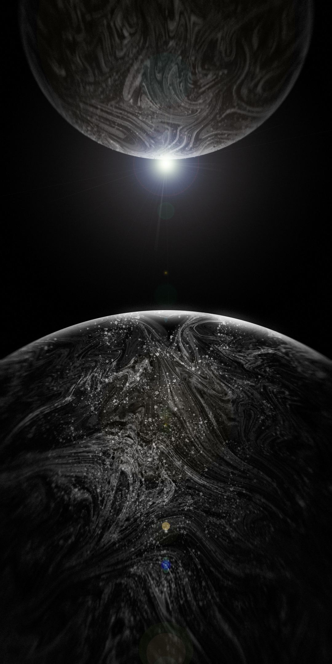 被陽光照耀的黑色星球 壁紙
