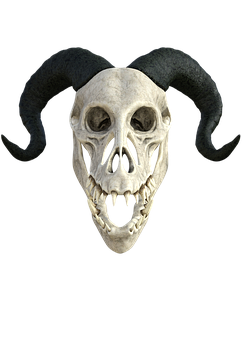 角骷髏面具藝術作品 壁紙