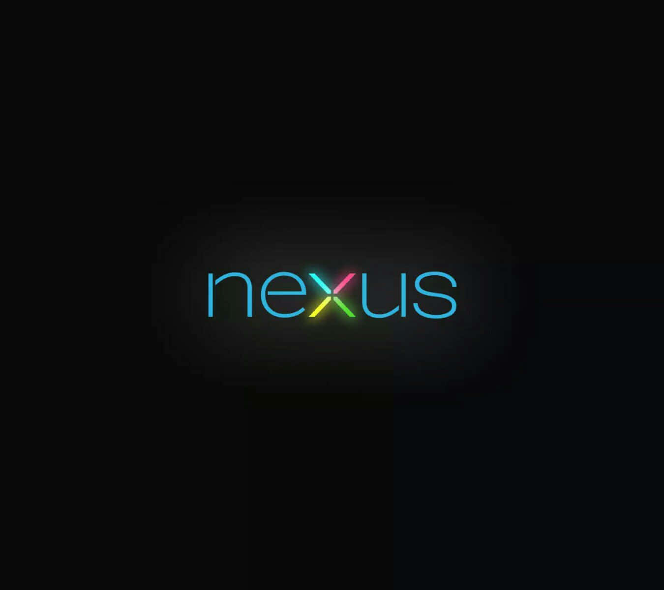 桌布 壁紙 — 詞語 nexus 在漆黑背景上閃爍著彩虹霓虹燈光。