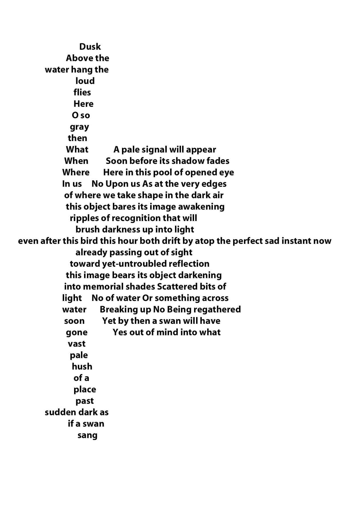 poetry 桌布 壁紙 — 詩意文字藝術以垂直瀑布形式排列，行與行之間交錯，背景為純白色。