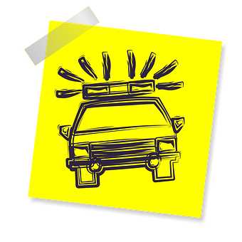 警車俯視圖插畫 壁紙