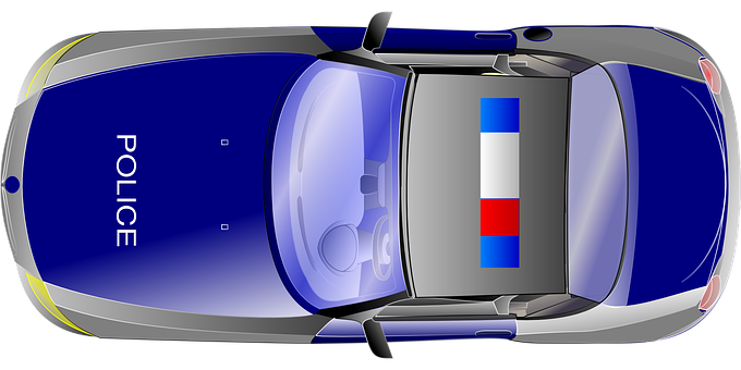 警車俯視插圖 壁紙
