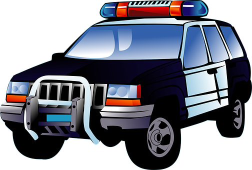 警車插圖 壁紙