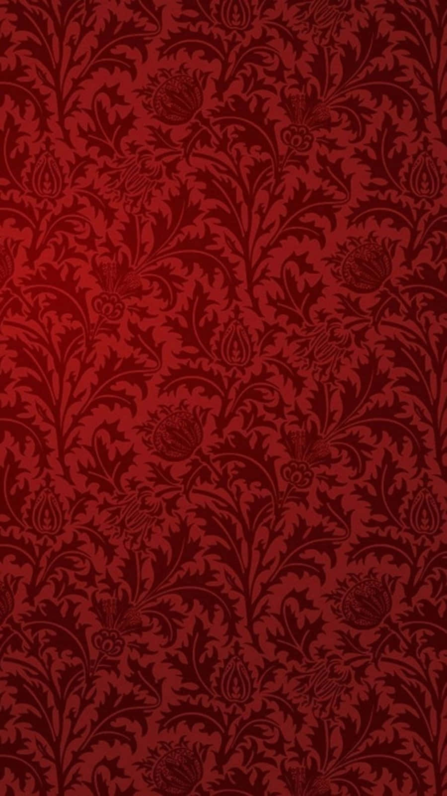 Red Abstract 桌布 壁紙 — 豐富的紅色壁紙，帶有複雜的深色花卉和藤蔓圖案，重複的華麗設計。