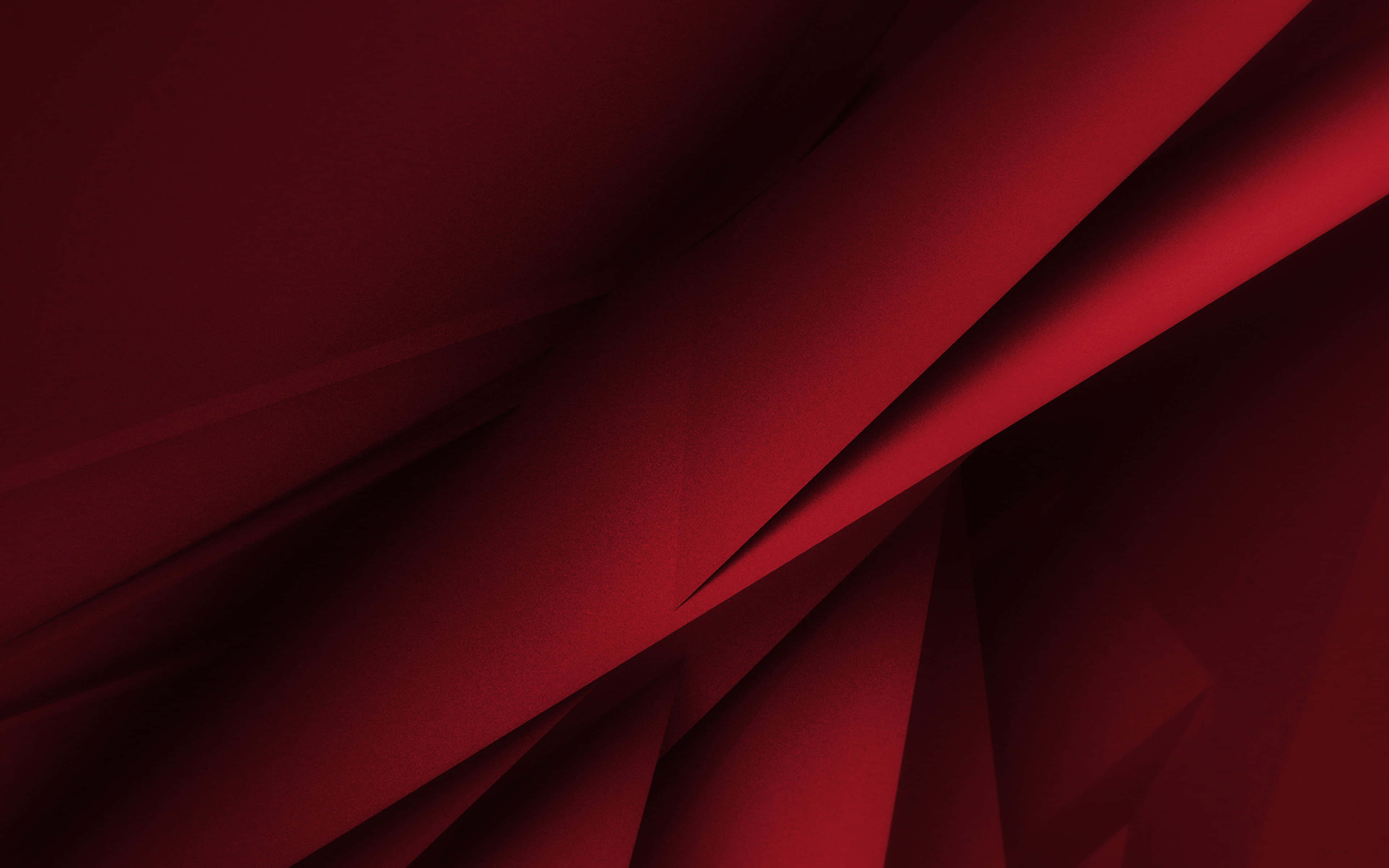 Dark Red Aesthetic 桌布 壁紙 — 豐富的紅色布料褶皺營造出動態的抽象圖案，帶有深邃陰影和發光高光。