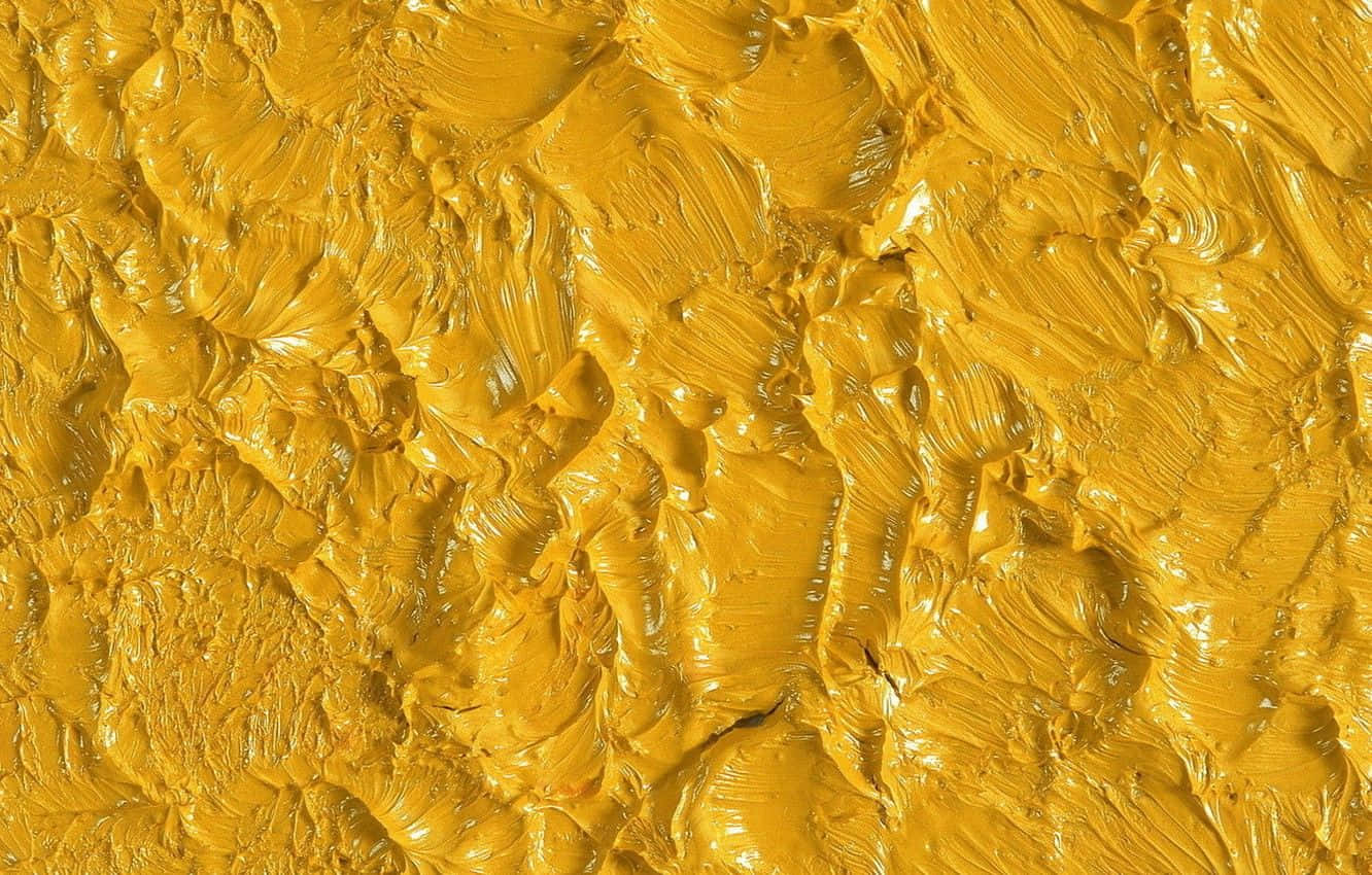 Yellow Painting 桌布 壁紙 — 豐富的金黃色油漆搭配厚實的紋理筆觸，營造出充滿活力的觸感表面。