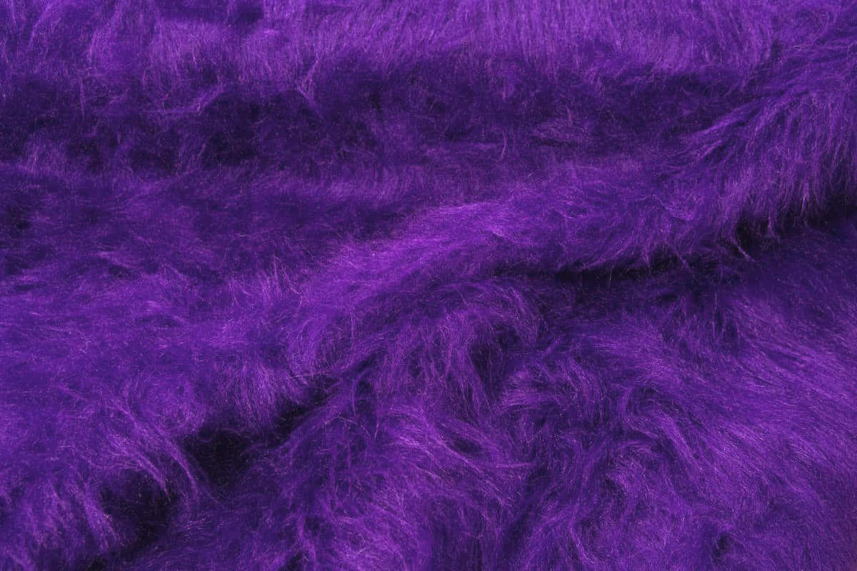 Purple Fur 桌布 壁紙 — 豐富紫色絨布的特寫，帶有柔軟的紋理纖維和溫和的褶皺。