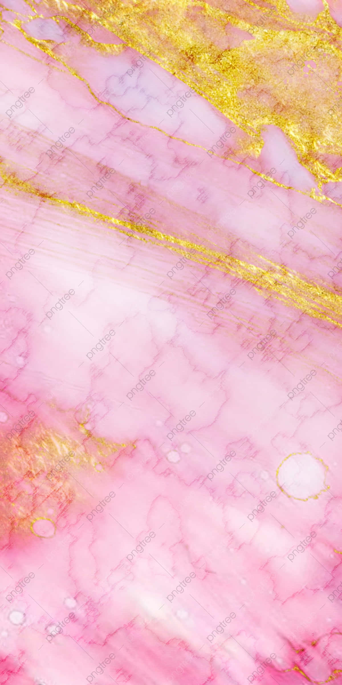 Gold Marble 桌布 壁紙 — 豪華的粉紅色大理石紋理，帶有流動的金箔點綴和細微的白色紋理。