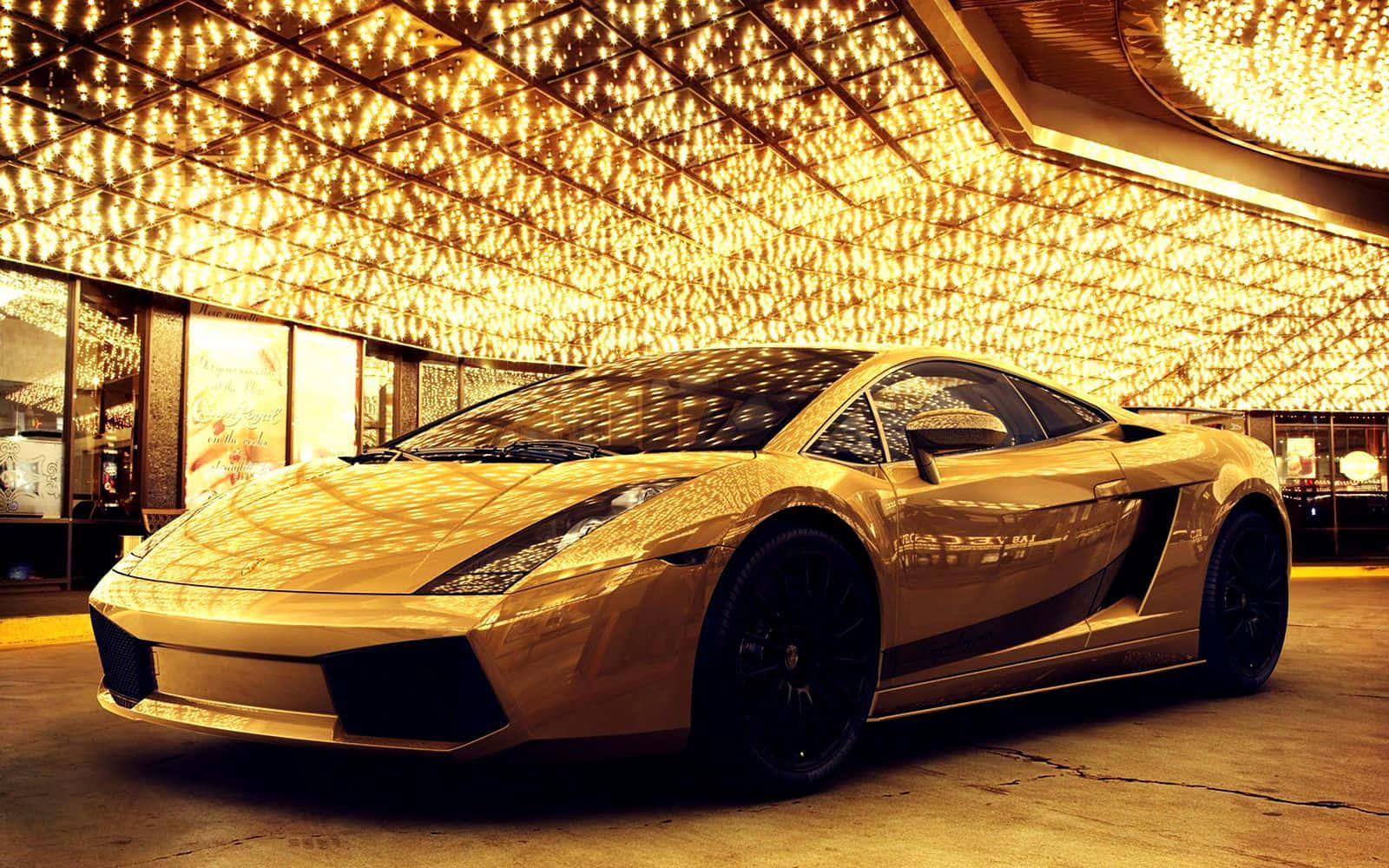 賭場中的金色豪車 壁紙