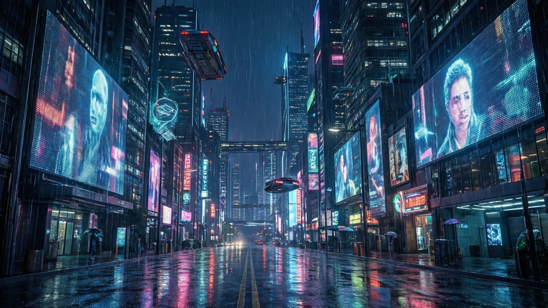 賽博龐克城市LED夜景 壁紙
