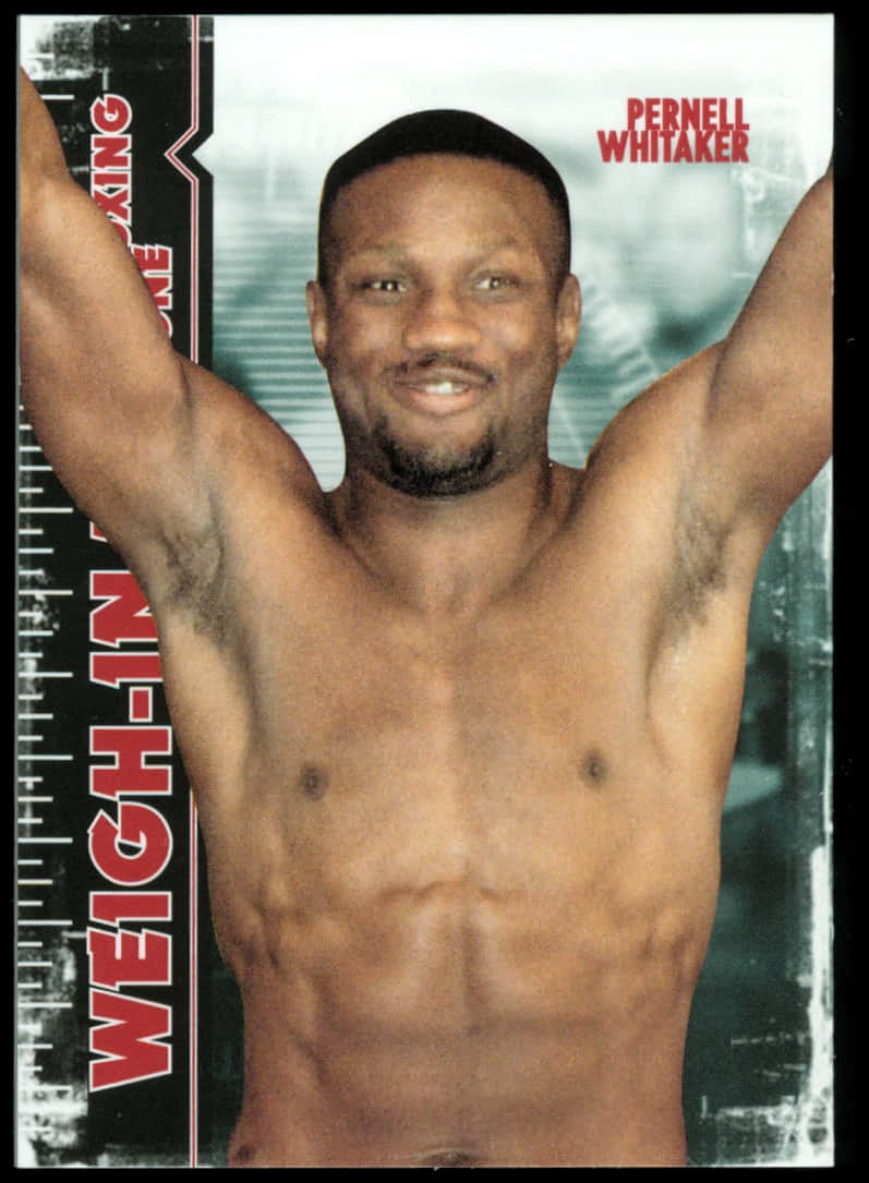 Celebrity 桌布 壁紙 — 赤裸上身的拳擊手Pernell Whitaker在稱重活動中舉起雙臂，露出勝利的微笑。